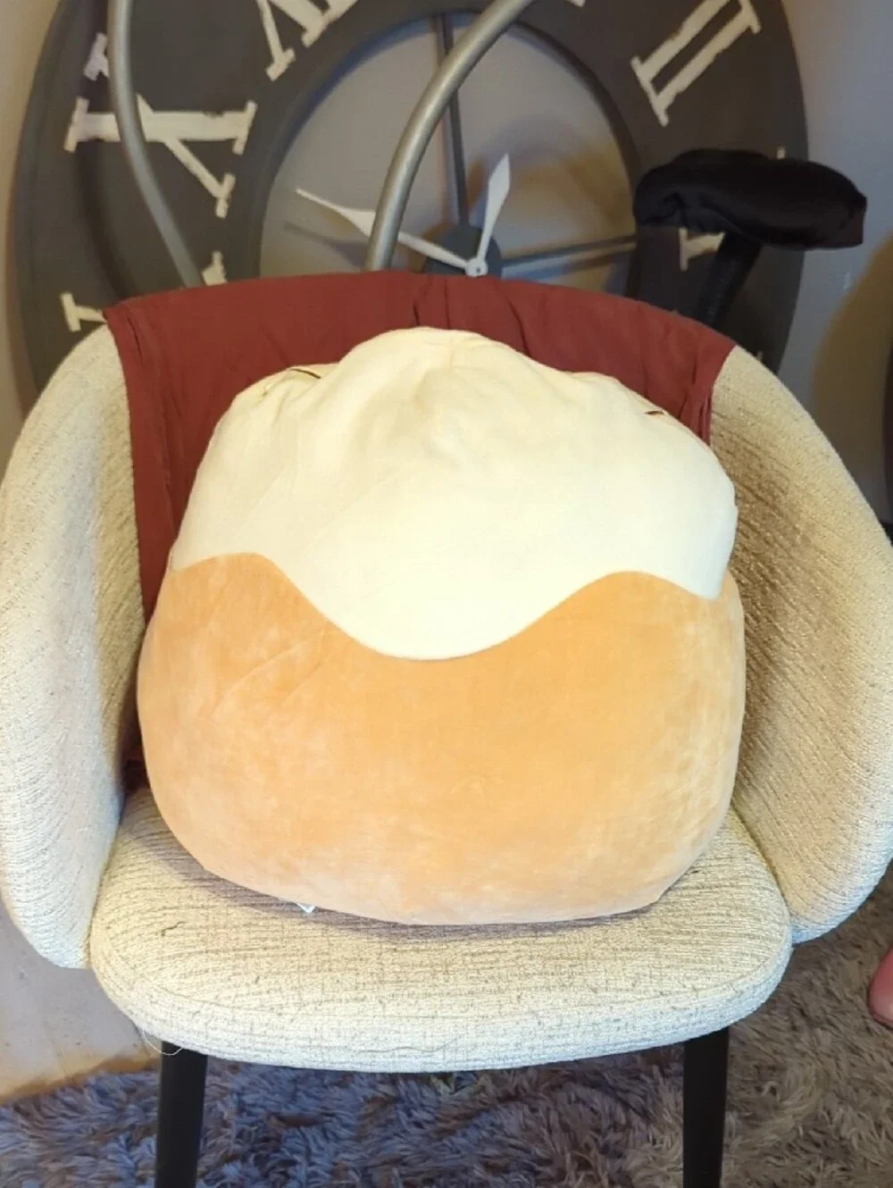 Squishmallows Cinnamon Roll Pillow - Cream, Tan & Pink Accent